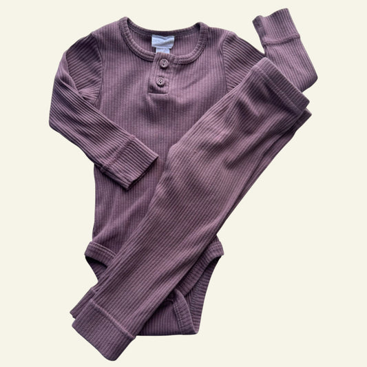 Jamie Kay dark mauve bodysuit and leggings set suze 00