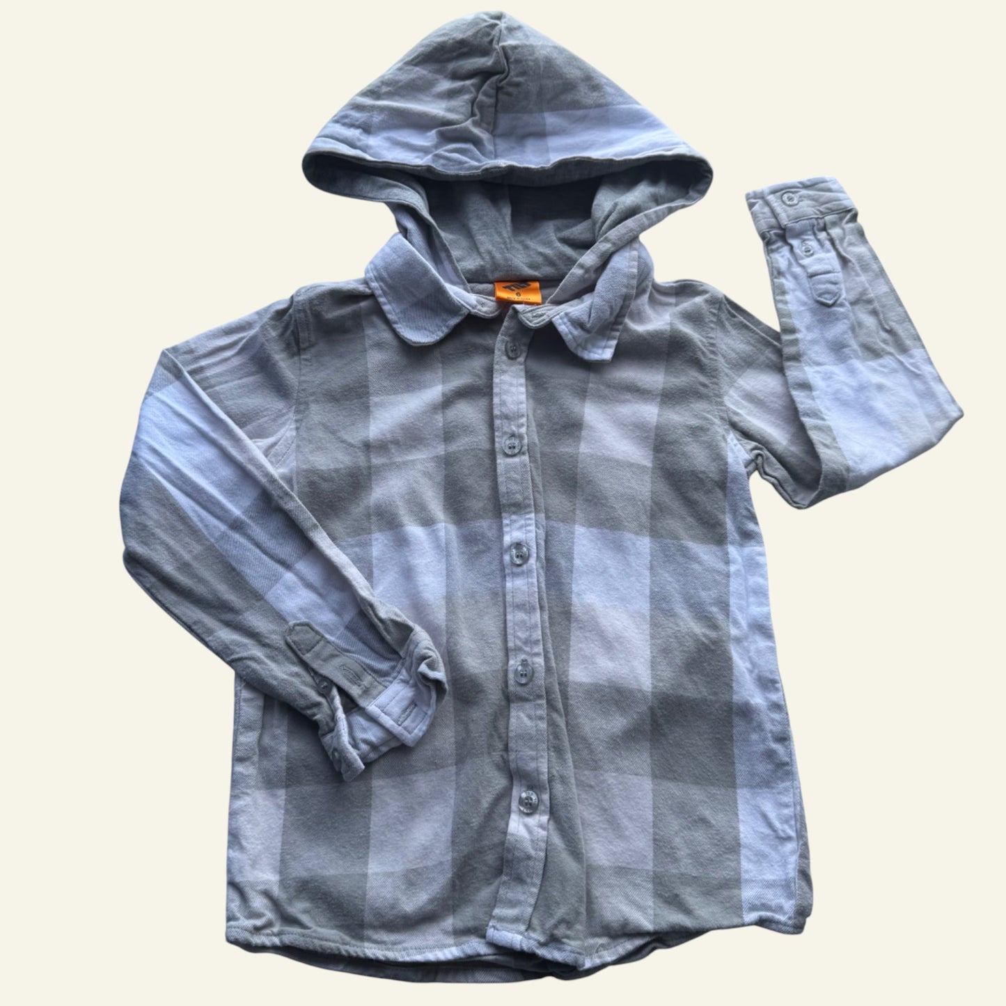 Tilt grey checked button up hoodie size 6