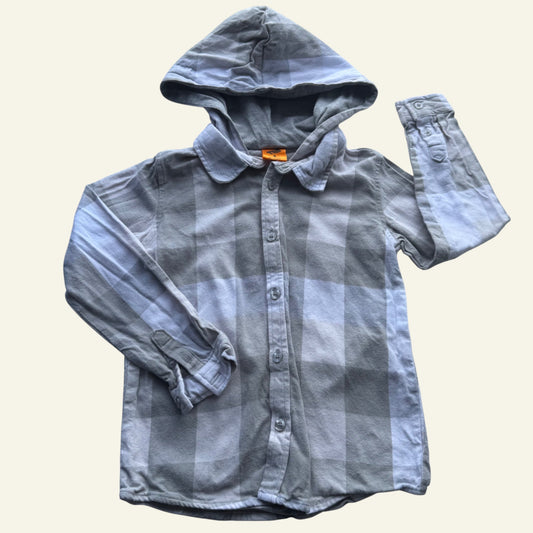 Tilt grey checked button up hoodie size 6