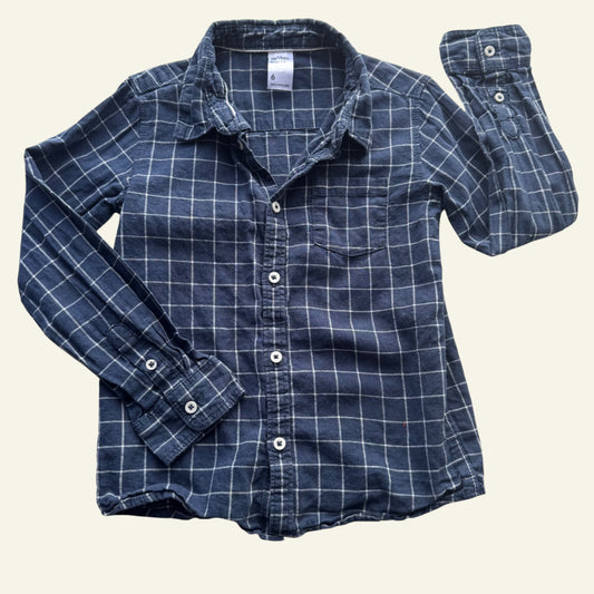 Anko blue check button up shirt size 6