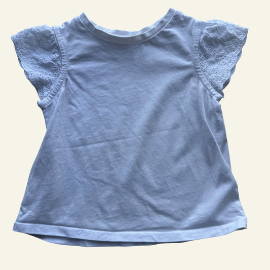 Target white frill sleeve top size 1