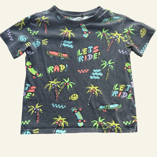 Anko lets ride rainbow and grey tshirt size 5