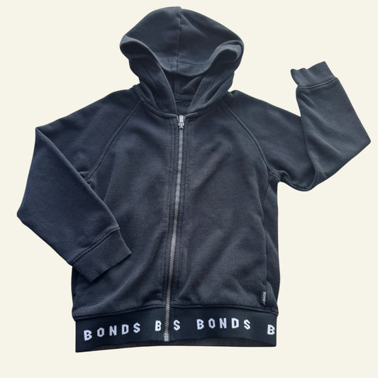 Bonds black zip up hoodie approx size 5 (no tag)
