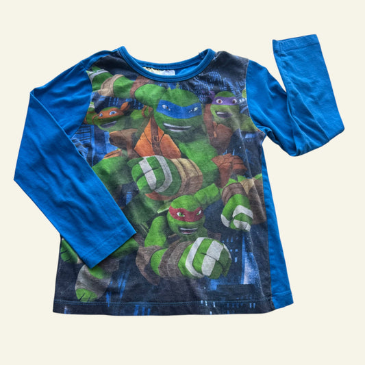 TMNT blue long sleeve pyjama top size 6