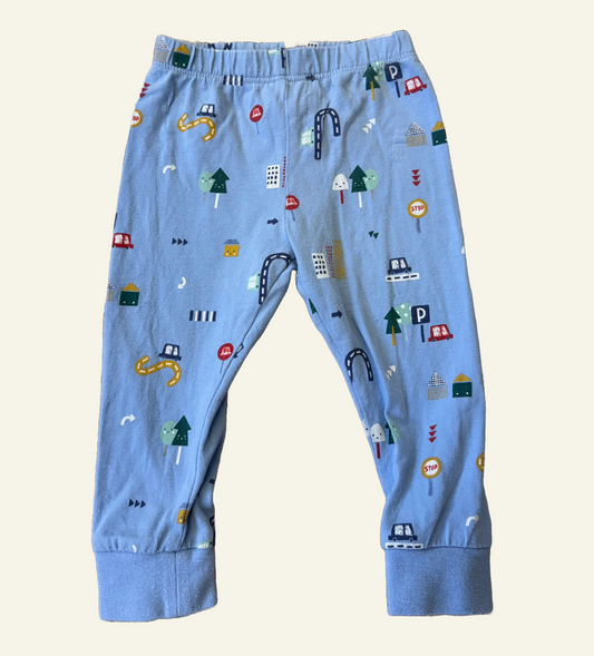 Sprout blue patterned leggings size 00