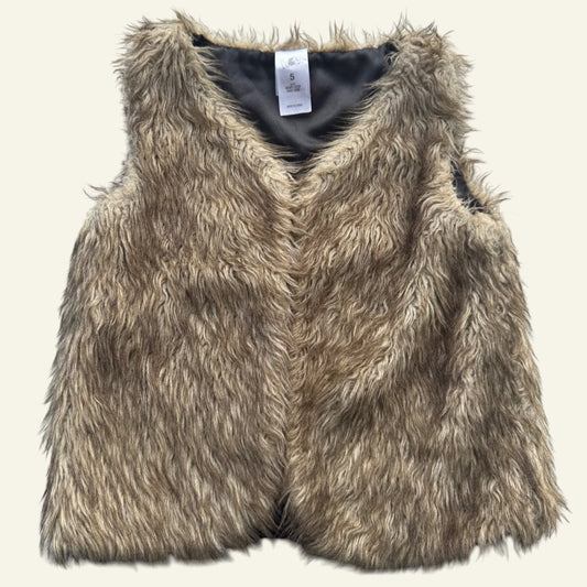 H&T brown furry vest size 5