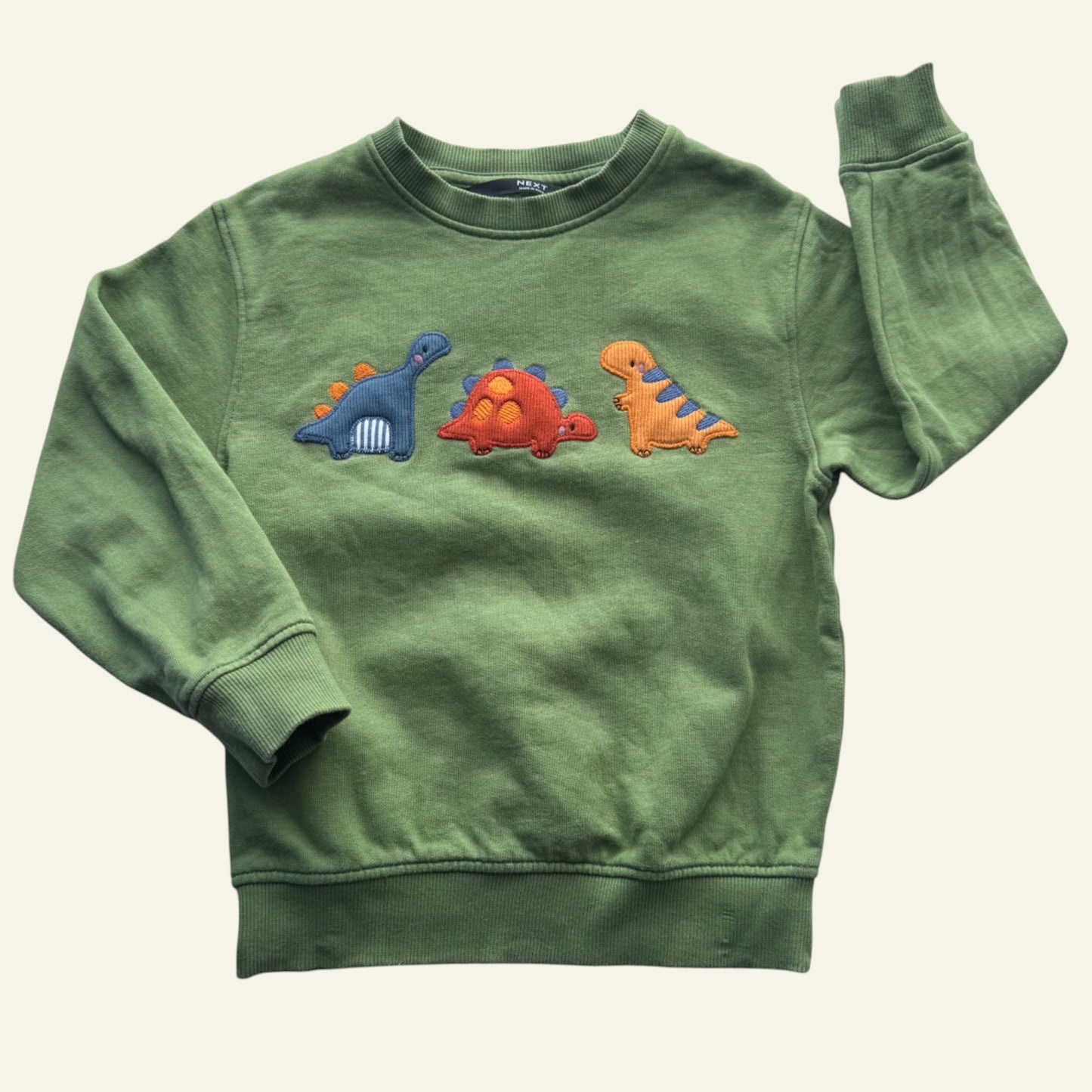Next green dino jumper size 3-4