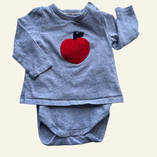 Seed grey red apple bodysuit size 00