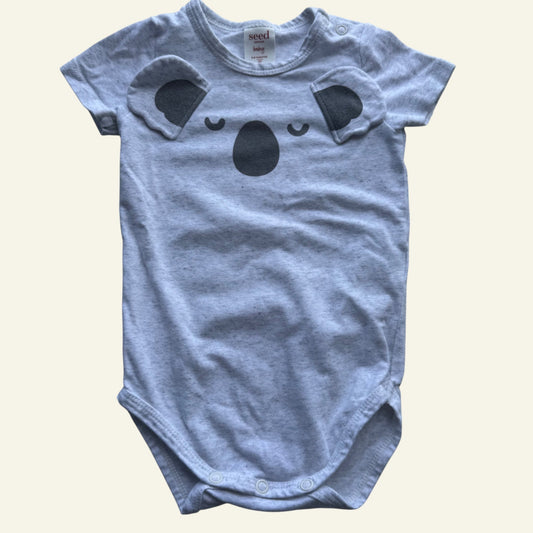 Seed grey koala face bodysuit size 00