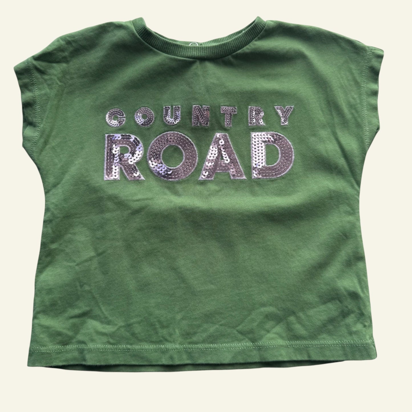 Country Road green sequin logo tshirt size 1