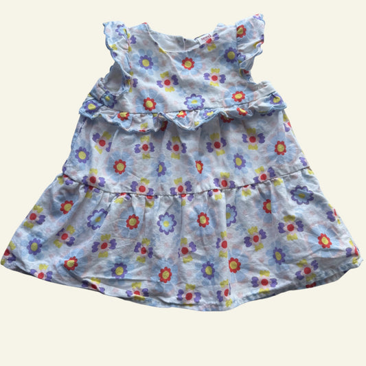 Seed blue and purple floral frill dress size 0