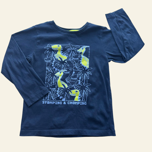 KID blue dino long sleeve top size 5