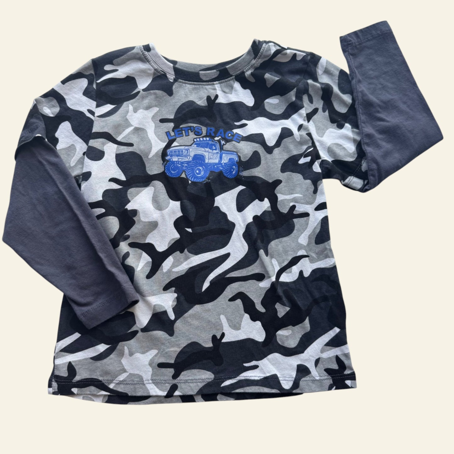 Tilt camo monster truck long sleeve top size 6