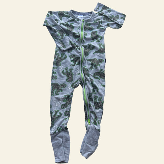 Bonds grey and green dino wondersuit size 2
