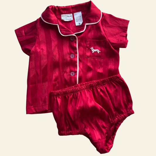 Peter Alexander red satin pyjama set size 0