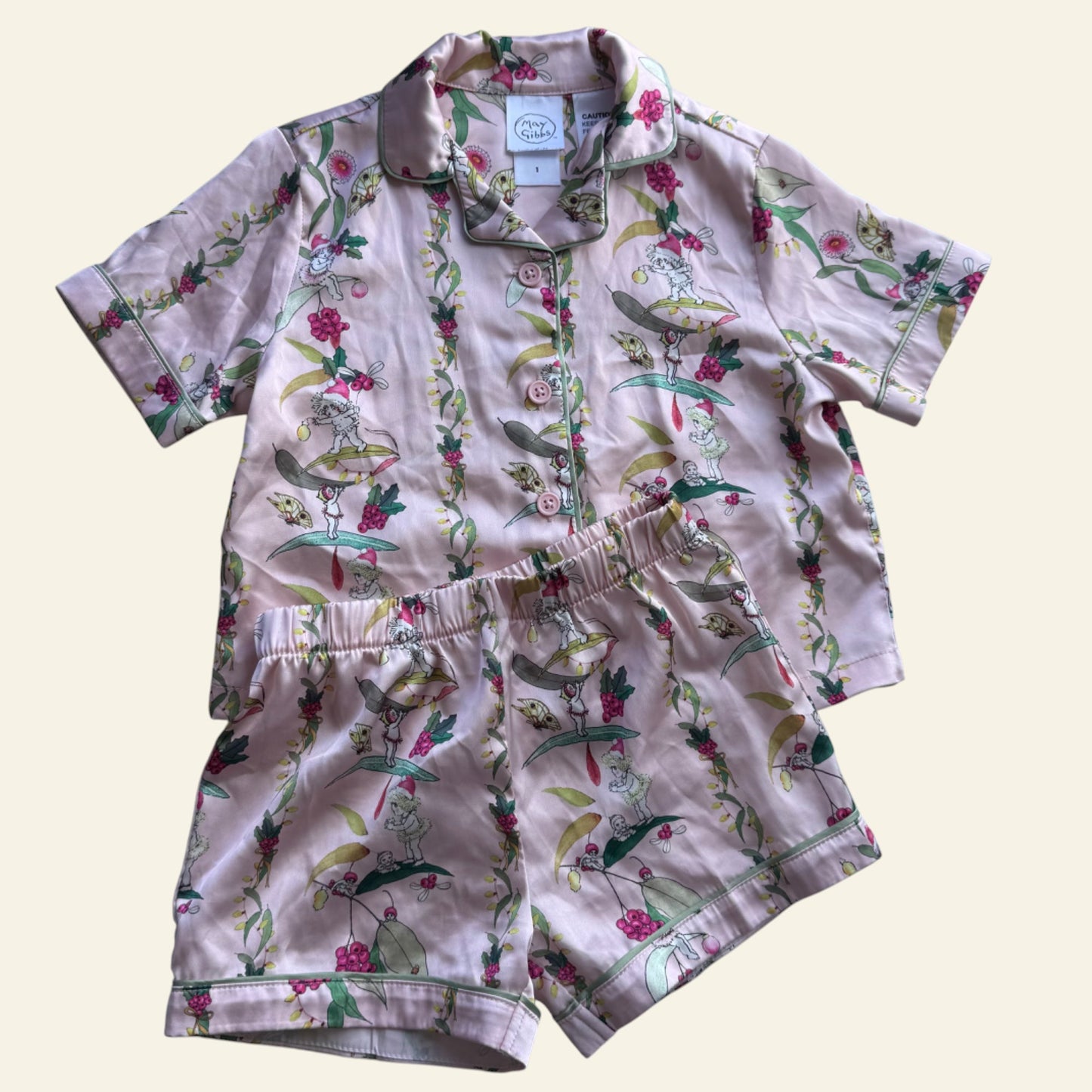May Gibbs gumnut baby pyjama set size 1