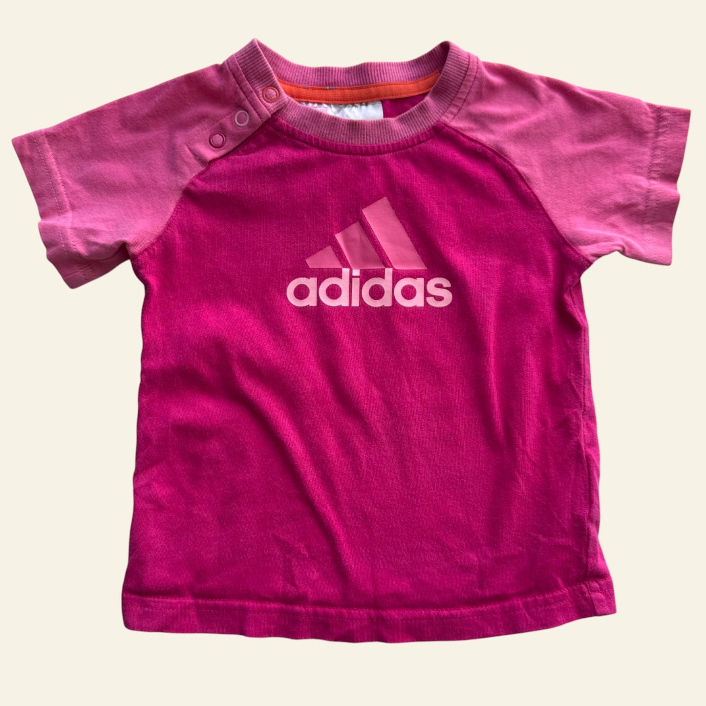 Adidas pink logo tshirt size 6-9 months