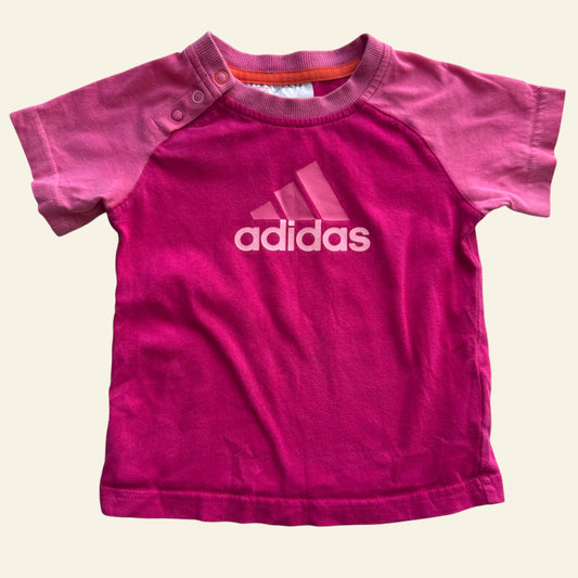 Adidas pink logo tshirt size 6-9 months