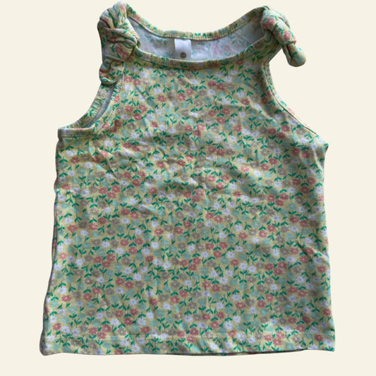 Dymples yellow floral sleeveless top size 0