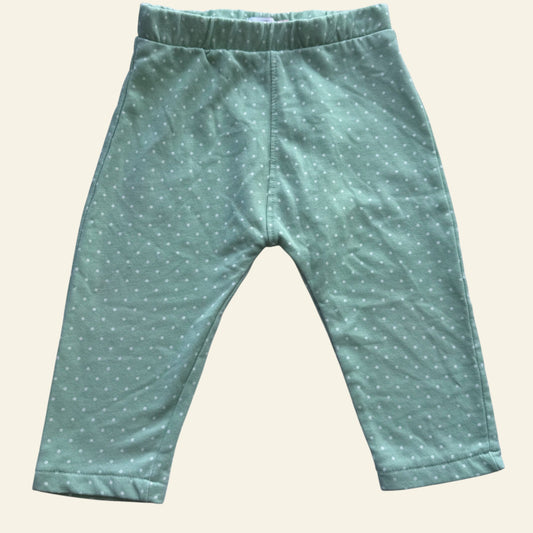 Higgledee green white spot pants size 1