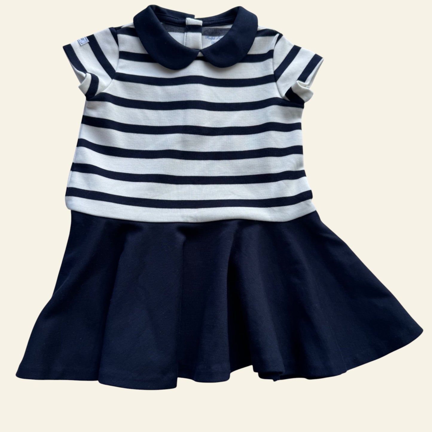 Ralph Lauren navy and white stripe sailor dress size 6-9 months