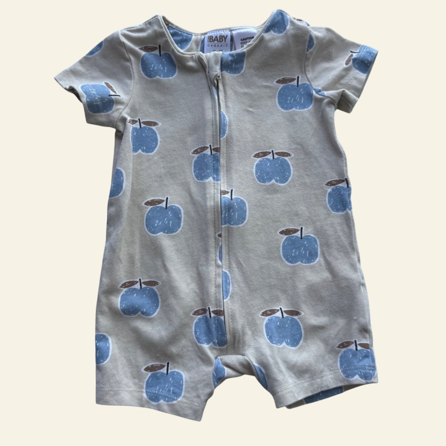 Cotton On blue apple short sleeve onesie size 000