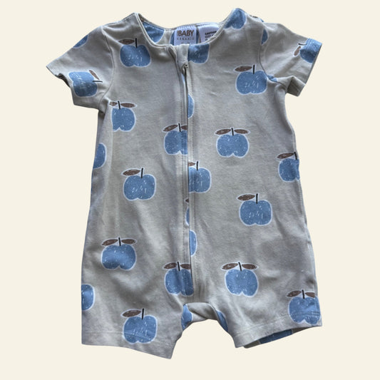 Cotton On blue apple short sleeve onesie size 000