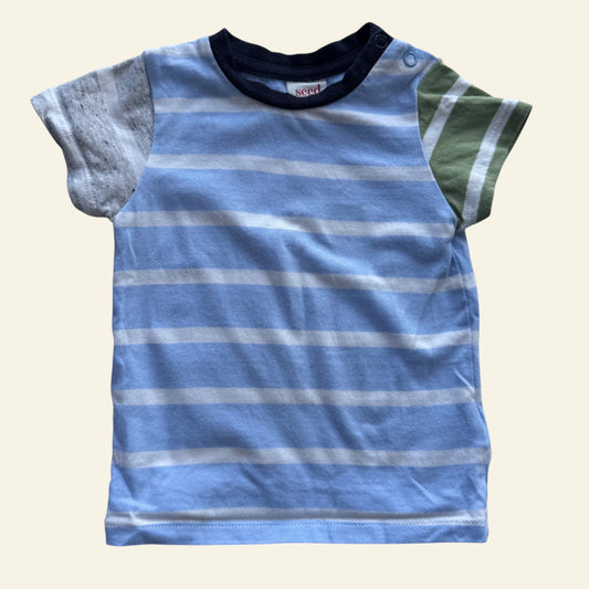 Seed blue stripe colourblock tshirt size 000