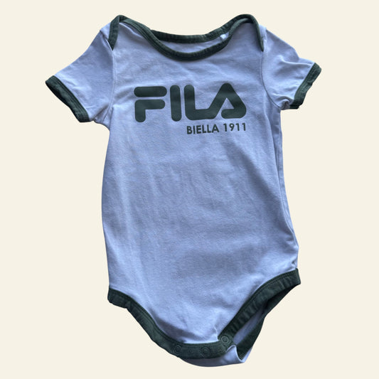 FILA white and green bodysuit approx size 1-2 (no tag)