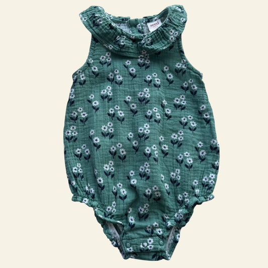 Seed green floral romper size 0