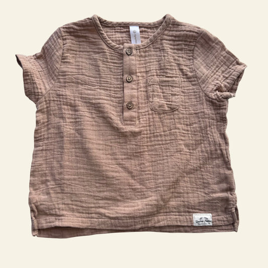 Dymples brown crinkle top size 1