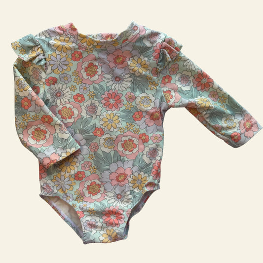 Anko rainbow floral bathers size 00