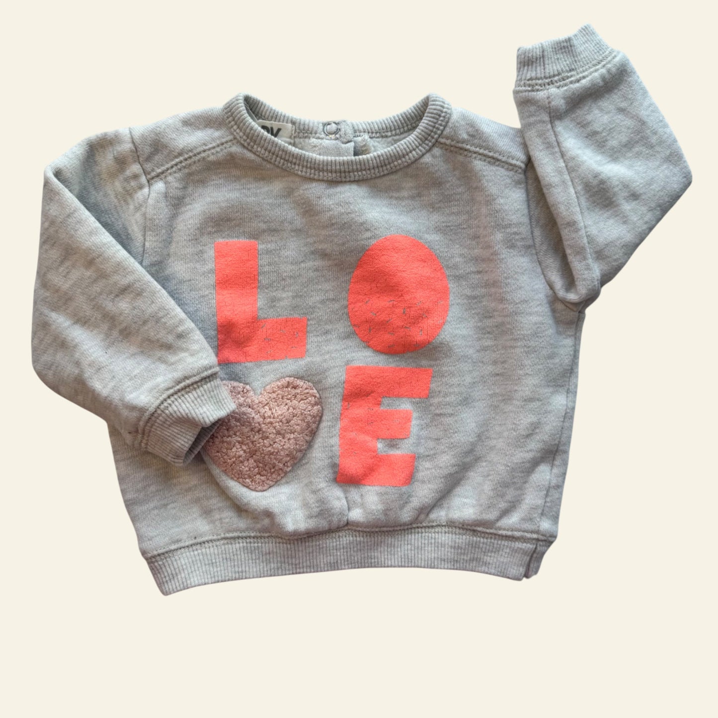 Cotton On grey love jumper size 00