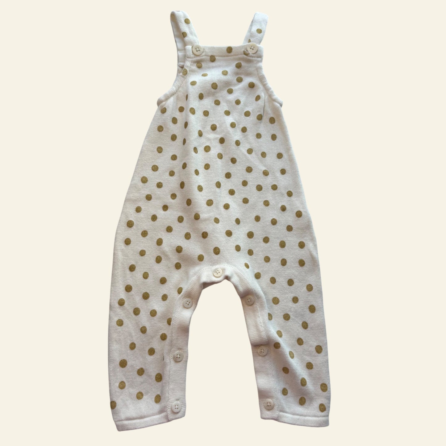 Seed white and gold spot overalls size 000