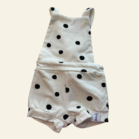 Bobby G white and black spot romper size 00