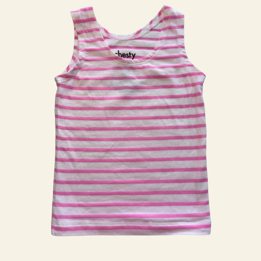 Bonds pink and white stripe chesty singlet size 00