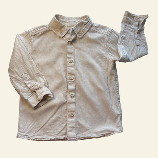 Target beige button up shirt size 3