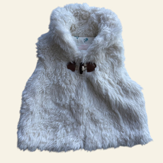 Pumpkin Patch white furry vest size 00