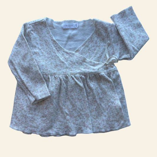 Jamie Kay white and pink floral wrap top size 00