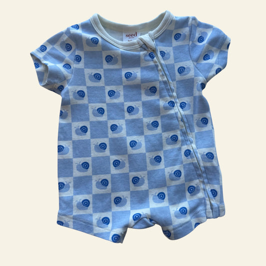 Seed blue snail romper size 0000