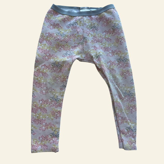 Zara pink floral bicycle leggings size 3-4