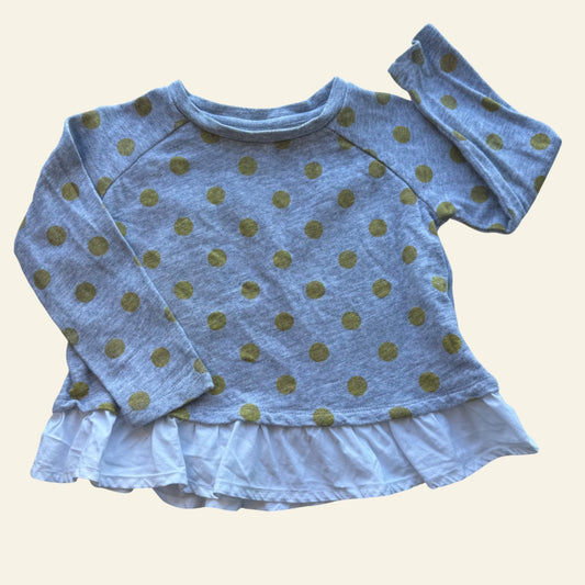 Seed grey and yellow spot jumper size 4