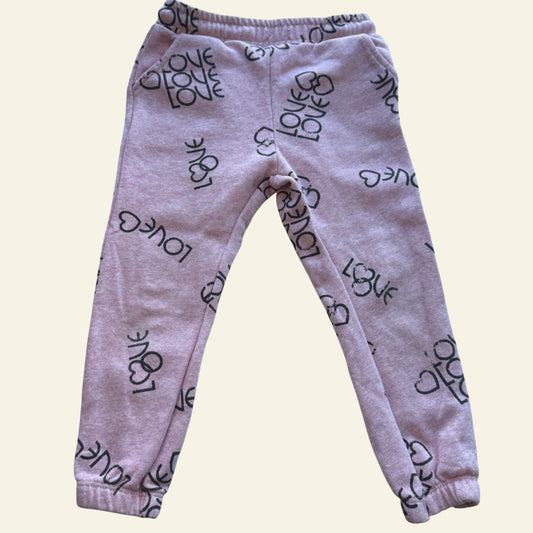 Zara pink love trackpants size 5