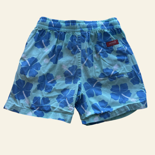 Seed green and blue floral boardshorts size 4