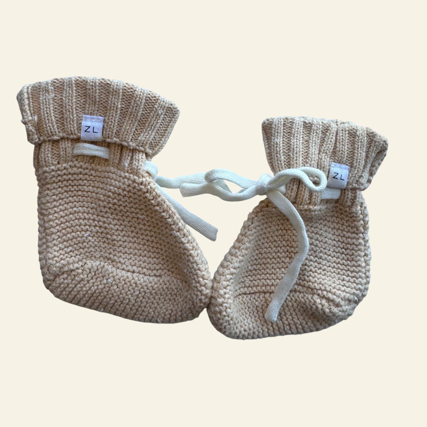 Ziggy Lou light brown knit baby booties