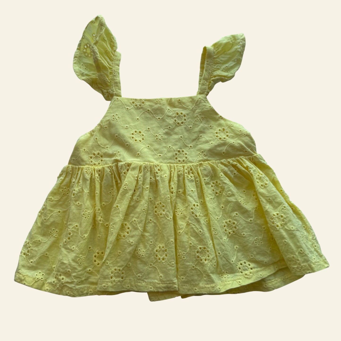 Seed yellow broderie frill top size 1