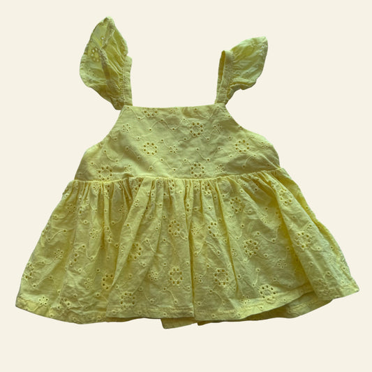 Seed yellow broderie frill top size 1
