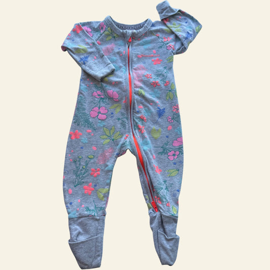 Bonds grey and rainbow floral wondersuit size 00