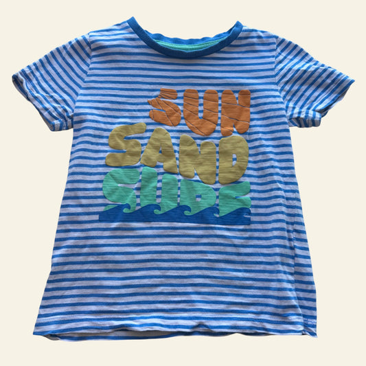 KID blue and white stripe sun sand surf tshirt size 3