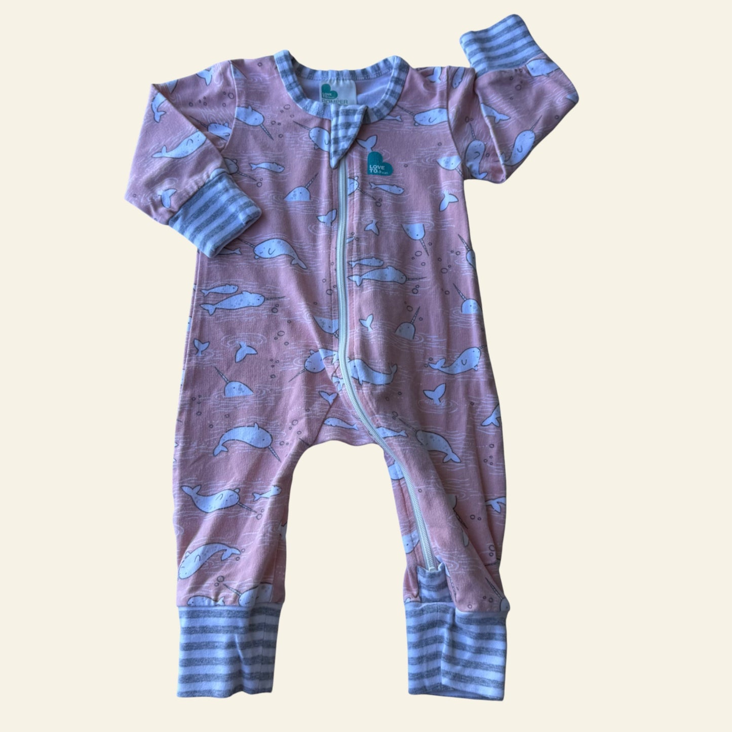 Love to Dream coral narwhal onesie size 000